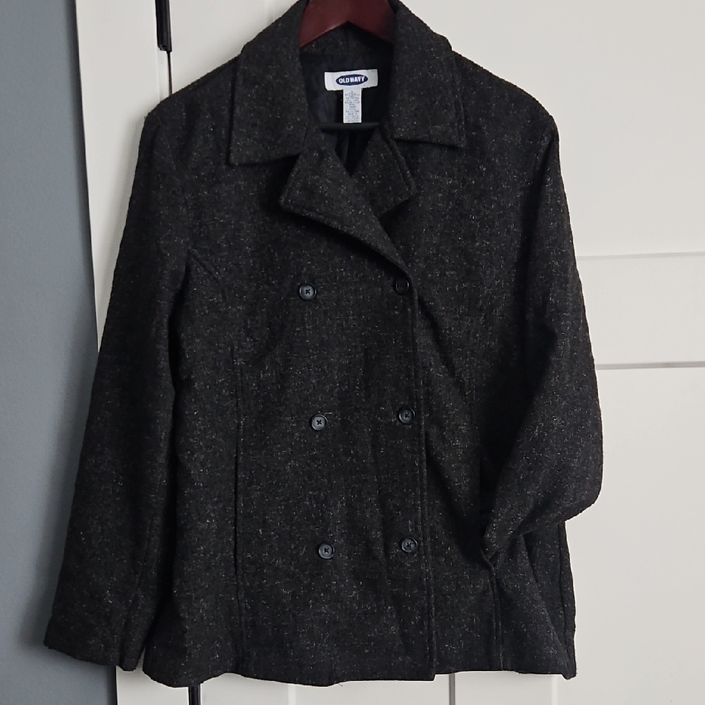 Old Navy Charcoal Women's Peacoat, Size Large